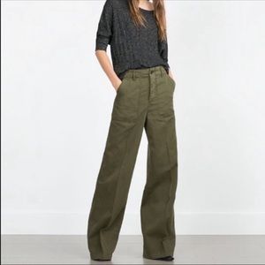 Zara Green High Waisted Pants